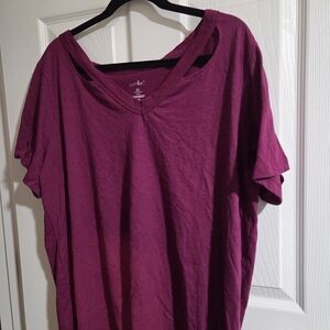 Just Be Purple Relaxed Oversized Short Sleeve Tee Size 3x